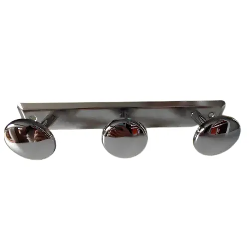 [6380016] Porte manteau en acier chromé 3 têtes  (Blanc)