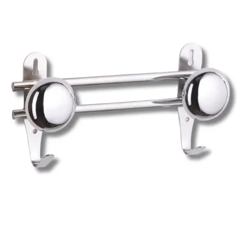 [6380114] Porte manteau métal 2 têtes (Blanc)