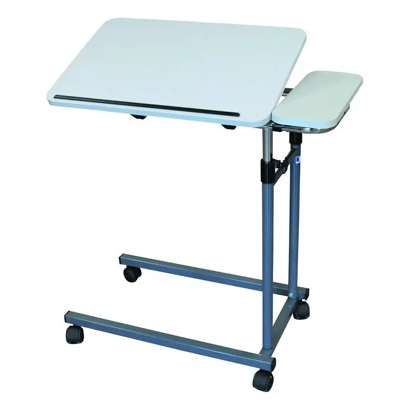 [7000105] Table de Lit Double Plateau Inclinable avec Piétement en U (Autre coloris sur demande, Sans roulettes à freins)