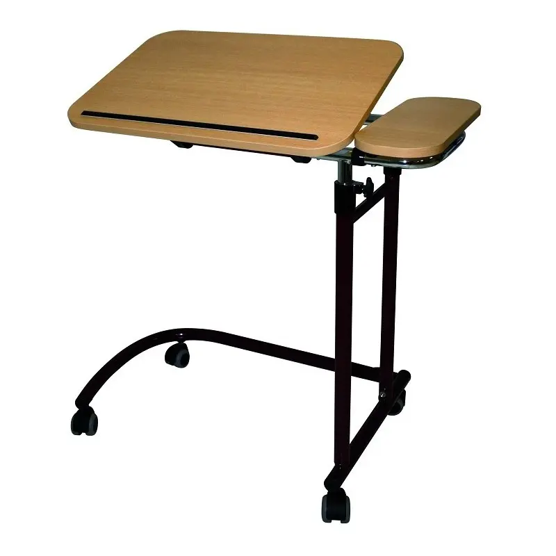 [7000113] Table de Lit Double Plateau Inclinable avec Piétement Cintré (Autre coloris sur demande, Sans roulettes à freins)