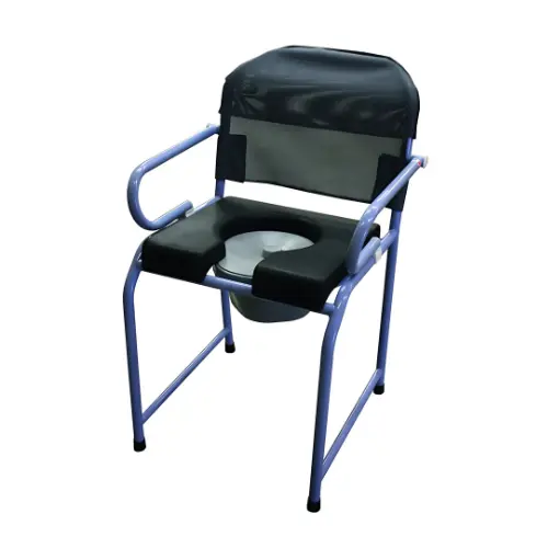 [7000117] Fauteuil de Douche Compact Fixe avec Accoudoirs Escamotables (Bleu pastel, 40 cm)