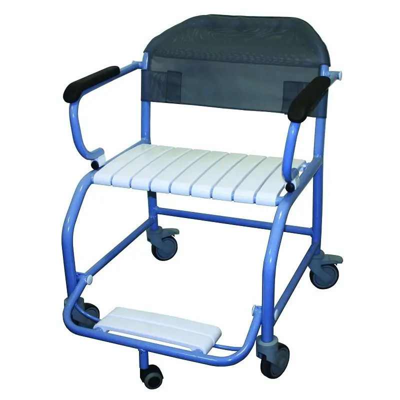 [7000132] Fauteuil de Douche Large Renforcé avec Accoudoirs Relevables (Bleu pastel)