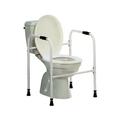 [7000162] Cadre de Toilette Réglable en Hauteur avec Poignées (Blanc)