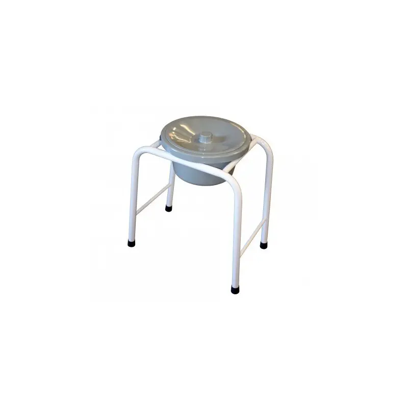 [7000164] Support de Seau Rond Fixe avec Couvercle (Blanc)