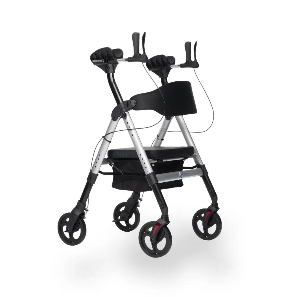 [7000395] Déambulateur Renforcé 4 roues avec Appuis Anté-Brachiaux (Rouge)