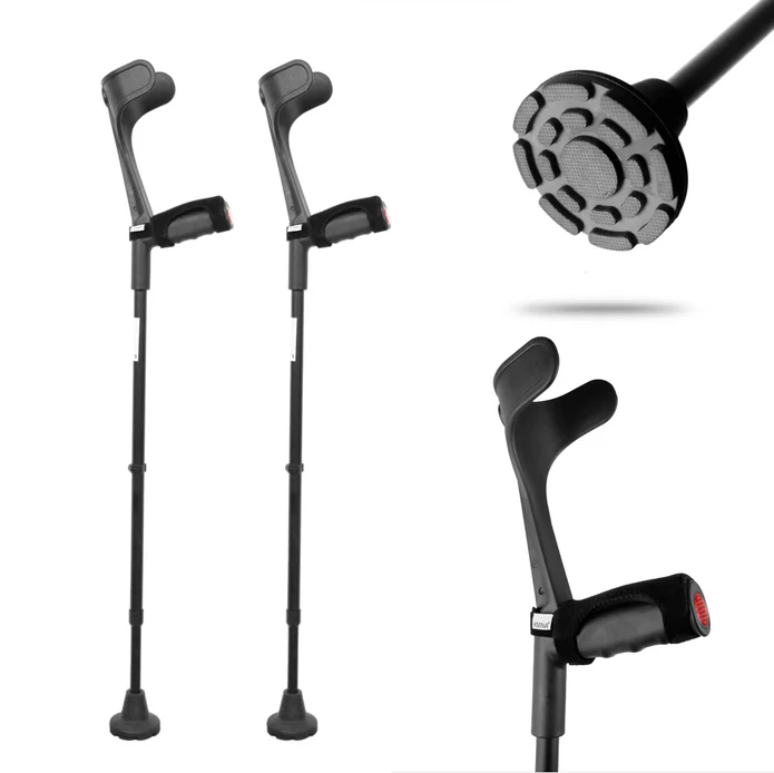 [7007045] Béquilles rembourrées avec embouts larges (Noir)