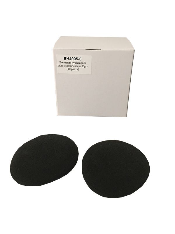 [6280047] Bonnette hygiénique noire jetable pour casque light - 10 paires